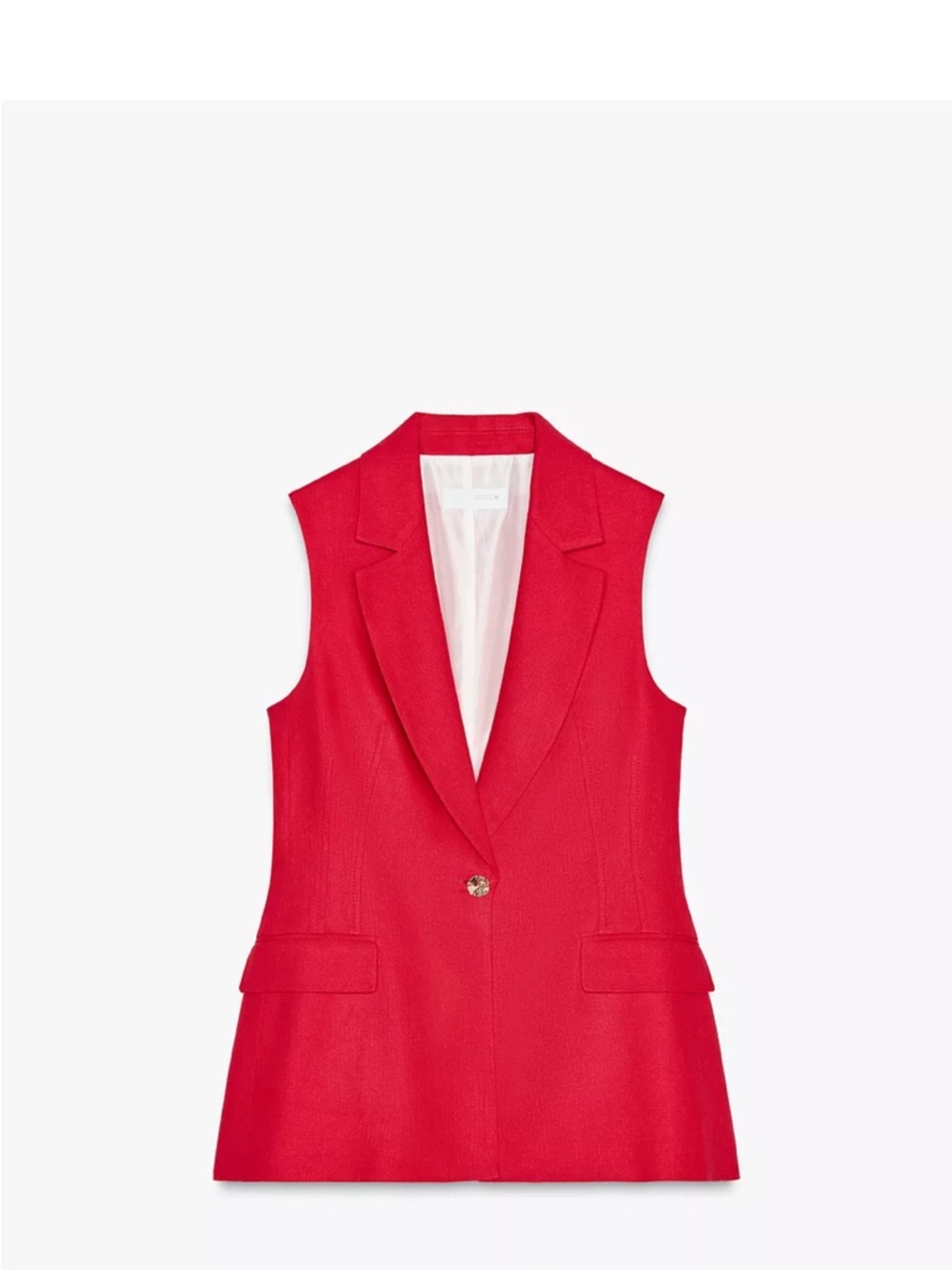 Zara Bright Pink Sleeveless Blazer Vest